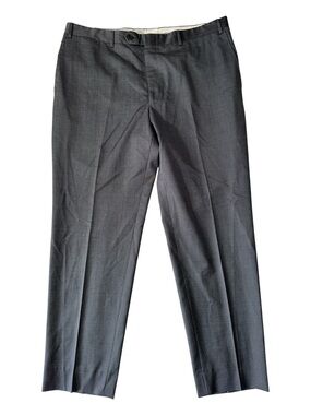 Canali mens 38x31 grey micro pattern 100% wool luxury dress pants